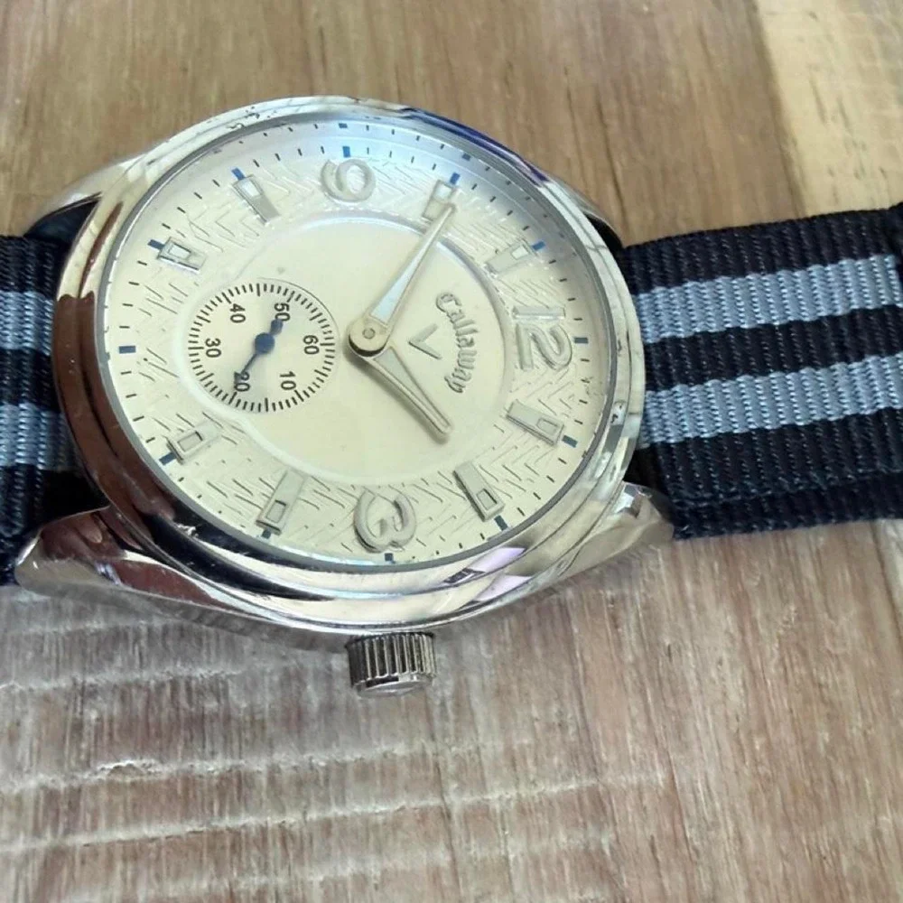Callaway Golf Watch with black and gray striped strap